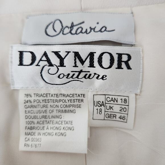 Daymor Couture Cream Beaded Evening Jacket Open Front Formal Wear Elegant Layer - Picture 2 of 9